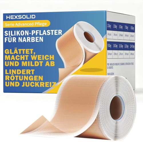 Silikon-Narbenpflaster Silikon-Narbenband Silicone Scar Tape Hautfreundlich Atmungsaktiv Wasserfest (4cm*1.8m) | Wiederverwendbar,Ultradünn,Wasserdicht für die Genesung von Kaiserschnitt ,Operationsnarben Sowie Keloiden(4cm*1.8m)