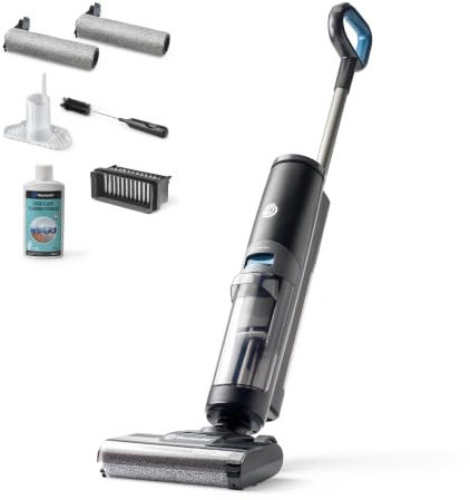 Vacmaster EasyClean HSC Hard Floor Cleaner. Cordless all in one Vacuum and Mop for Wet and Dry mess with 2 Cleaning Modes, LED Battery Status Display, and Self Clean Cycle | Wet dry vacuum mop for hard floors with 2 modes, LED display, self-clean cycle, 236ml cleaning solution & 2 year guarantee
