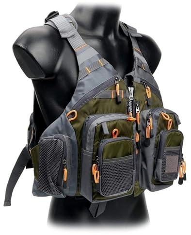 Giacca da Surf con Tasche con Cerniera, Giacca da Surf con Nucleo in Schiuma EPE for Kayak, Vela, Canoa, Caccia (Supporta Fino a 220 Libbre)(Military green)