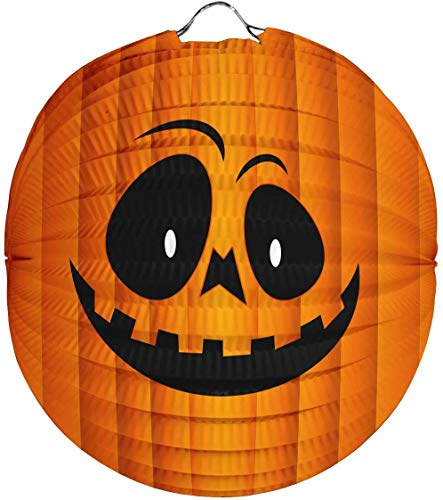 Folat 1x Laterne aus Papier * KÜRBIS * für Halloween oder Motto-Party // Deko Party Fete Set Mottoparty Motto Kürbis Kinder Kindergeburtstag Geburtstag Lantern Pumpkin