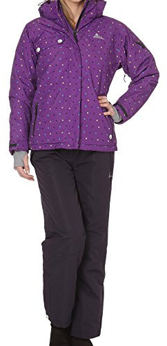 Peak Mountain Damen Skianzug Carbon/Violett, Sportlich, Violet/Carbone, Gestreift, Reißverschluss, große Frauen, legerer Stil, Skianzug