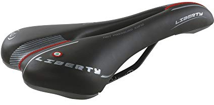 Made In Italy Montegrappa Originaler Sattel Hohl Ergonomisch Mountainbikesättel Kunstleder Perfekt Für Cityradräder MTB Trekkingräder Mod. Liberty 1400 (Farbe: Schwarz)