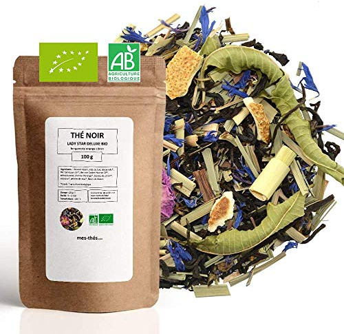 Tè Nero Bio Arancione Limone - 100g (40 tazze) - Tè sfuso 100% Agricoltura Biologica - Mes-Tè