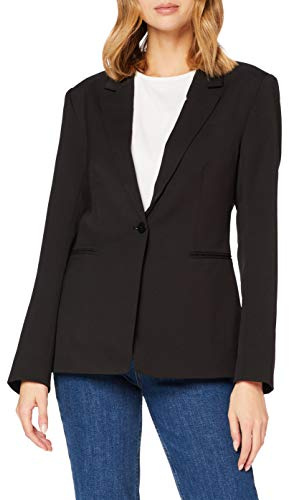 ICHI IHLEXI BL Damen Blazer Kurzblazer Jacke Ein-Knopf-Blazer mit Stretch und Reverskragen, Größe:40, Farbe:Black (194008)