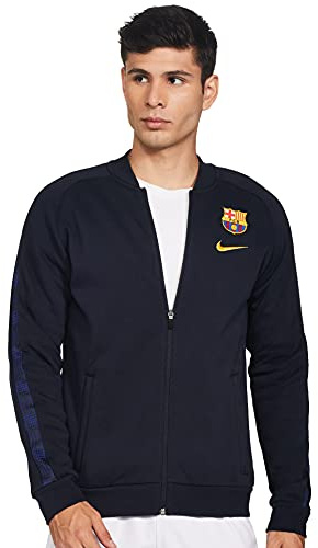 Nike FCB NK GFA Flc TRK JKT sportjacka – mörk obsidian/(Amarillo) (ingen sponsor), M