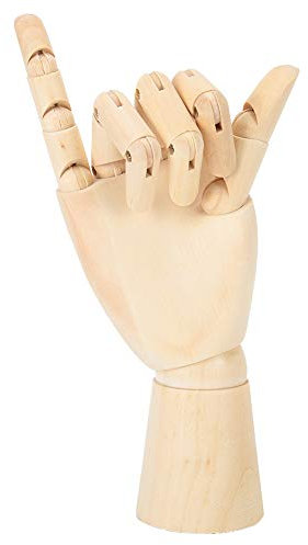 Cikonielf Handmodell aus Holz Gliederpuppe Menschliche Flexible Holzhand Modell Holzkunst Mannequin Handmodell mit flexiblen Gelenken für Kunst Zeichnung Ausstellung