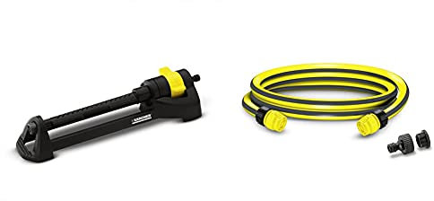Karcher 2.645-133.0 45.0 x 13.6 x 8.6 cm OS3.220 Oscillating Sprinkler - Black/Yellow & (26451220) 1.5m Hose Connection Set with Connectors