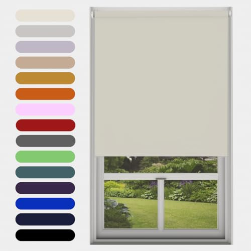 Caecus Natural Blackout Roller Blinds Made To Measure Window Blinds Easy Fit Child Safe Thermal Properties Home Office Fitting Included Up To 180cm Width x Up To 160cm Drop