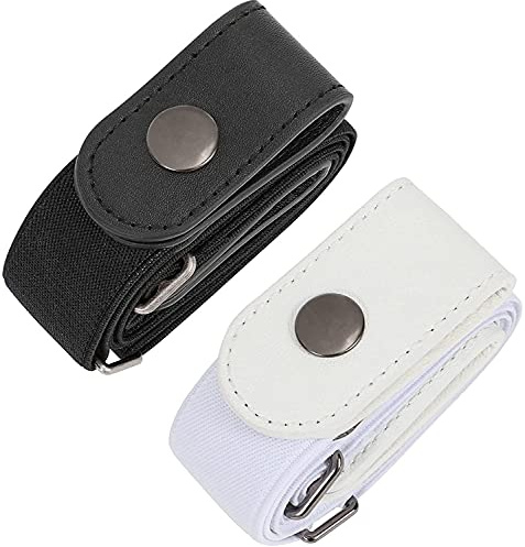 JasGood 2 Pack Schnallenfrei Elastischer Gürtel für Damen oder Herren, Ohne Schnalle Keine Ausbuchtung Unsichtbare Gürtel