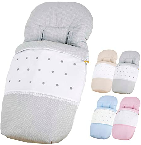 TRIMATT Universal-Fußsack für Kinderwagen - für Winter und Sommer als Fußsack oder Stuhlbezug - Grau - Marke