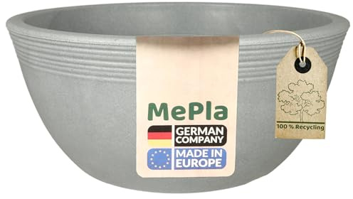 MePla Schale Genua - runde Pflanzschale - wetterfestes Pflanzgefäß - UV-beständiger Blumenschale - ø48 - grau
