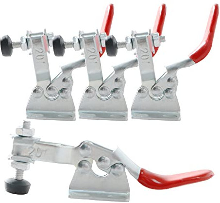Ohamtes 4PCS Carbon Steel Type 201, 60 lbs Clamping Force, Quick Release Tool, Hand Toggle Locking Clamp