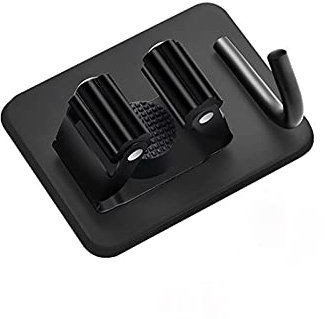 RTHGTFGG Ganchos Adhesivos para Pared Hook Hogar Baño 304 Acero Inoxidable + Pasado de plástico Negro 6.5 * 8.7 CM Almacenamiento Perforado Artefacto Acero Inoxidable Escudillo Escoba