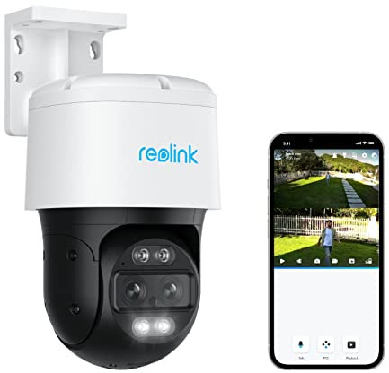 Reolink 4K PTZ Dual-Lens PoE Security Camera Outdoor with 6X Hybrid Zoom, 355° Pan 90° Tilt, Auto Tracking, Color Night Vision, Person/Vehicle/Pet Detection, Two-Way Audio, TrackMix PoE