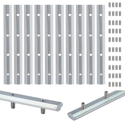 10X EYPINS ALU Streckenverbinder Nut 8, 180mm Aluprofil 4040 Verbinder für 40x40, 40x80 Aluprofile, Verzinkter Kohlenstoffstahl Profilverbinder für Stangenprofil, Strebenprofil, Aluminiumprofile