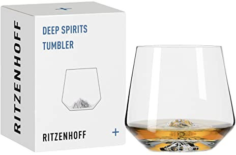 RITZENHOFF 3841001 Bicchiere in vetro 400 ml - Serie Deep Spirits No. 1 Mountain - con base in cristallo in rilievo - Made in Germany