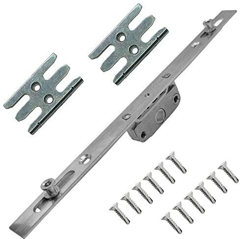 Kit Universal de Reparación de Ventanas Espagnolette en Línea Retroceso 20mm Levas 8mm + Pestillos + Tornillo Incluido (1000mm)