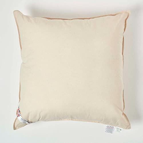 HOMESCAPES Oreiller en Coton Bio et Microfibre, 65 x 65 cm, Oreiller Moelleux Hypoallergénique Anti-acariens