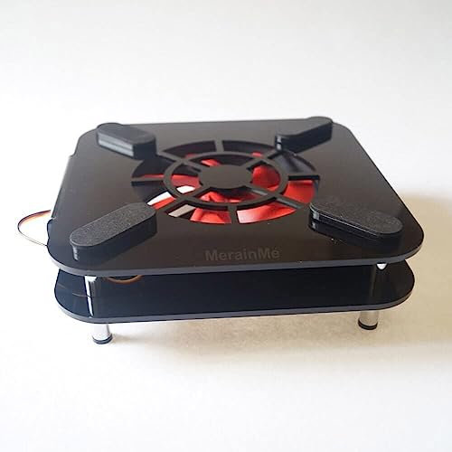 MerainMe Cooling Fan Heat Dissipation Base Mod for Mac Mini Radiator Overclock PCCOOLER Silent Fan Acrylic Double Deck Cooling Pads for Laptop Computers