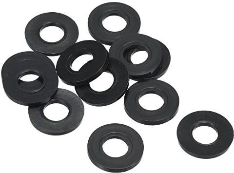 PATIKIL M8 Nylon Plat Rondelle, 12 Paquet 8mm ID 19mm OD Étanchéité Espaceur Joint Anneau pour Robinet Tuyau Eau Tuyau Fixation Boulon,Noir