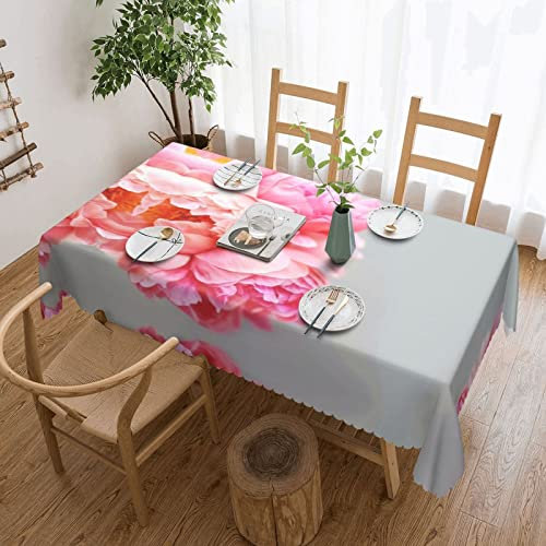 WOWBED Tischdecke, rechteckig, Blumenmuster, bedruckt, 137,2 x 183,9 cm, wasserdicht, schrumpffrei, Dekostoff, Tischdecke für Küche, Esszimmer, Party, Weihnachtstisch