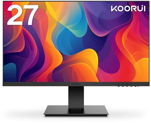 KOORUI 27 Zoll Monitor,Full HD (1920x1080), 75Hz, VA, 5ms, Augenpflege, Rahmenlos, Blaulichtfilter, HDMI, VGA, VESA 75x75