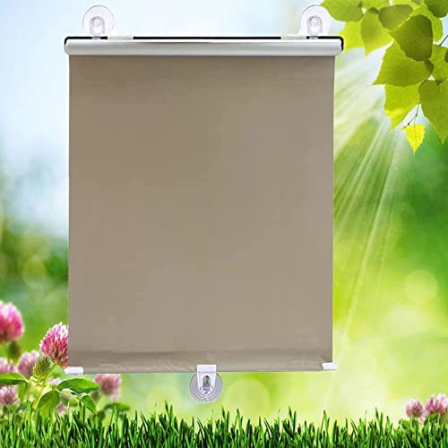 YQOLG87 Rollos Einziehbar,Blackout Saugnapf Jalousien Vorhänge,Easy Lift Fensterrollos,für Wohnzimmer,Küche,Büro,Autofenster,Sonnenschutz Isolierung Beschattung Vorhang,Gold-W35cm*L125cm(W14in*L49in)