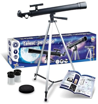 Science4you Astronomisches Teleskop für Kinder ab 8 Jahren | Mondteleskop mit Stativ, 600 mm Brennweite, 50x und 100x Vergrößerung, Fernrohr für Anfänger, Geschenk für Jungen und Mädchen