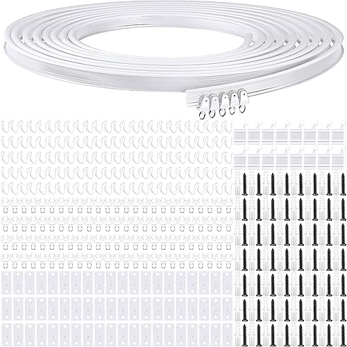 Jetec Vorhangschienen für Decke, flexible bieg- und wandmontierbare Schiene, gebogen, für Wohnzimmer, Schlafzimmer, Raumteiler oder Wohnmobil (20 Meter, Weiß)
