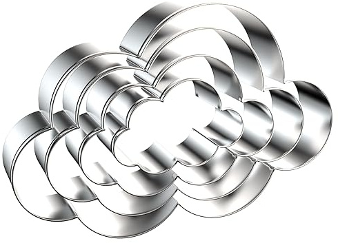 QAAQS Cloud Cookie Cutter Set Large - 5 Inch, 4 Inch, 3 Inch, 2 Inch - 4 Pieces Cookie Cutters Shapes Sandwich Fondant Biscuit Clay Molds - Stainless Steel