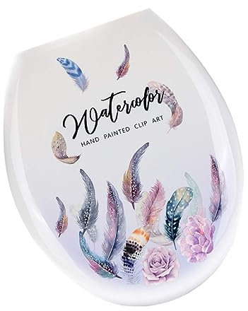 Angoily Toilettendeckel 18 Zoll Verdickung Gemusterter Toilettensitzbezug Home Toilettensitz