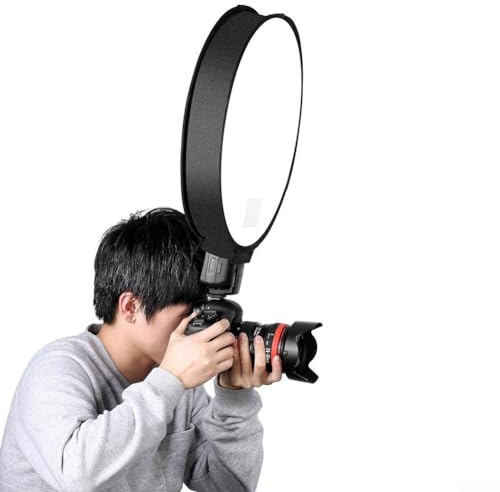 Mini Portable softbox Round Beauty Dish Speedlite Flash Diffuser for Camera Speedlight, Enhance Your Photography (40cm)