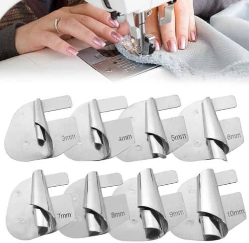 8 Nähmaschinen Zubehör Rolled Saum Nähfuß,Nähzubehör Mit 8-Größen (3mm-10mm) Edelstahl Nähen Rolled Saum Presser Fuß Für Zuhause Geeignet Für Eine Breite Palette Von Nähmaschinen