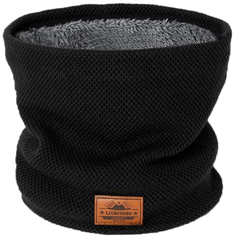 Lookmate Winter Neck Warmer Double Thickened Scarf Fleece linging Snood Windproof and Dust Circle Loop Ski Riding Mask Unisex