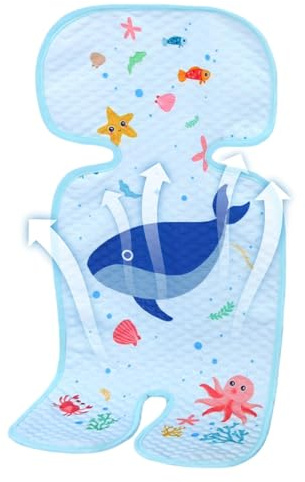 Tappetino refrigerante per passeggino, traspirante, per l'estate, mantiene fresco il bambino, fodere rinfrescanti per passeggino, seggiolone