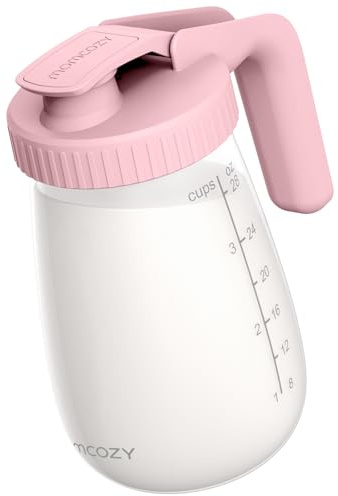 Momcozy Brocca per latte materno, resistente al caldo e al freddo, oscillazioni improvvise di temperatura, senza perdite, contenitore per latte materno con bocca larga, per latte materno veloce,