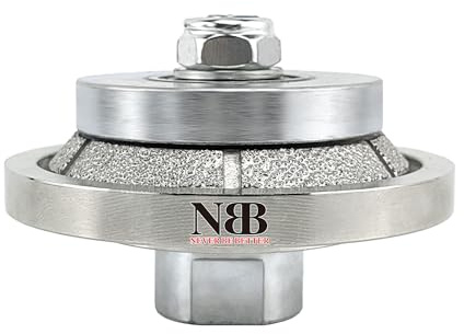NBB Ruota con profilo diamantato, fresa diamantata punta per fresatura profilare piastrelle gres porcellanato ceramica granito marmo pietra, usare su smerigliatrice angolare(Bevel E5)
