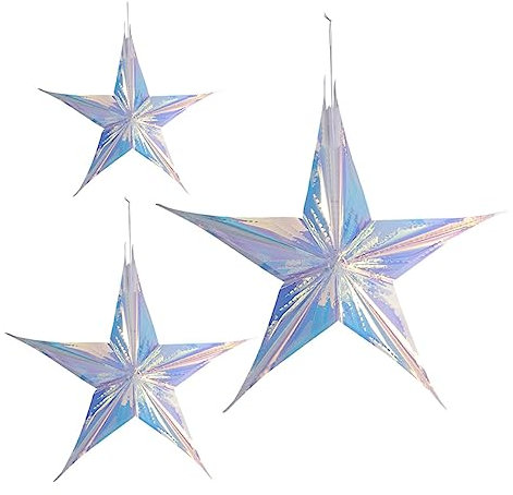 PRETYZOOM 3St Pentagramm-Anhänger klarer Foliensechskantstern Babyschmuck Sterndekor Hochzeitsdekorationen weihnachtsdeko Christmas Decorations Party-Layout-Requisite Party-Star-Anhänger PVC