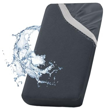 SYLC Wasserdicht Sofa Sitzkissenbezug, Stretch Polsterbezüge Für Sitzbezug Rückenkissen, Sofa überzug Mit Gummizug Und Kordelzug Couch Bezüge (Mid Grey,W 90-130 cm, D 85-100 cm)