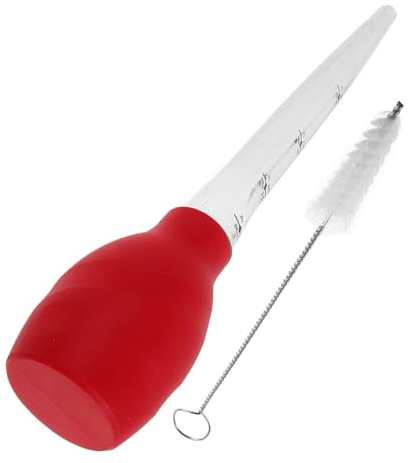 Garneck Silicone Turkey Baster Cleaning Brush Cooking Gadgets for BBQ Roasting Food Grade Long Suction Drip Tube