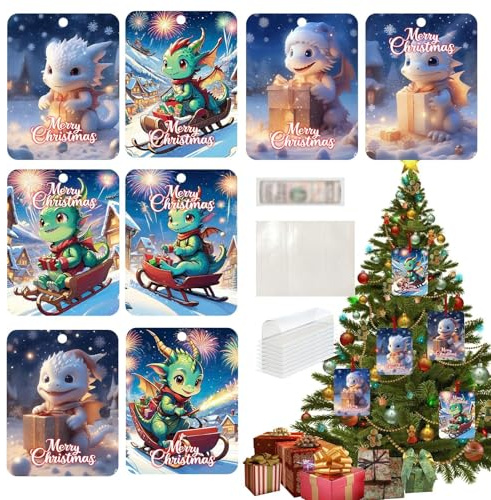 Cartes d'argent de Noël, détenteur d'argent de Noël - Pinces à billets créatives pour arbre de Noël | Porte-monnaie fait à la main, ornement d'arbre festif, carte d'argent de décoration de vacances po