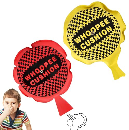 Whoopee Cushion Age 3+, 2 Pcs Whoopie Cushion Medium Farting Jokes Collection Whoopie Toys, Makes Gas Sounds Noise Fart Cushion, Joke Gift or Stocking Filler for Girls and Boys