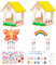 UICCVOKK 2 Stück Vogelhaus Bausatz Kinder, Vogelhaus Zum Bemalen, Vogelhau Bemalen Kit für Ostergeschenke, Garten Birdhousepuzzle Machen Bastelset, Diy Ostern Deko Bastelset Kinder 4 Jahre
