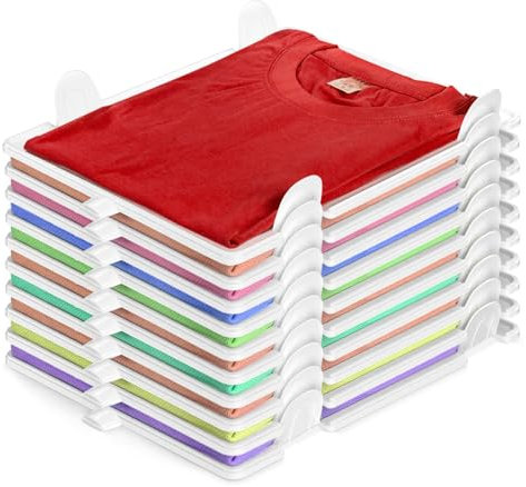 Gaethra Organizador de Armario para Camisetas, Ropero Apilable para Adultos y Niños, Organizador de Cajones para Ropa, Set de 10 – Perfecto para un Armario Ordenado y Ahorro de Espacio