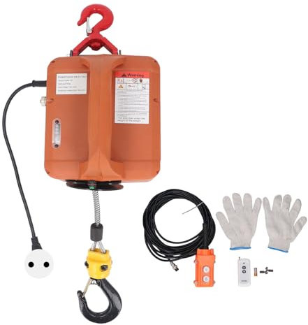 Paranco elettrico Brilluxal, argano di sollevamento 1500 W con telecomando, paranco di trazione portatile con portata di 1100 libbre per sollevamento aereo, di pulegge con cavo