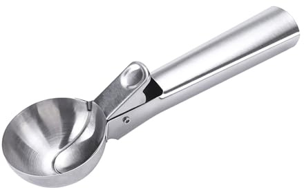 Tomotato Cuchara para Helados de Acero Inoxidable Pulido, Diseño Engrosado de Calibre Grande con Acabado Antideslizante, Fácil de Limpiar para Helado, Masa de Galletas y Uso en Coc (L)