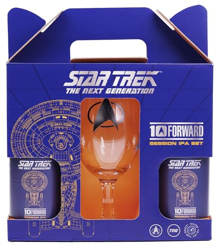Star Trek: The Next Generation Beer & Glass Gift Set – 2 x Premium 330ml Ale & Branded Pint Glass. Wonderful Gift for Star Trek Fans, Birthdays & Christmas by Blue Tree Gifts