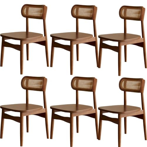 Sillas de comedor curvadas con respaldo de ratán, asientos tapizados de madera maciza para comedores y restaurantes, marco de nogal fácil de limpiar, diseño moderno de una pieza para mayor comodidad y