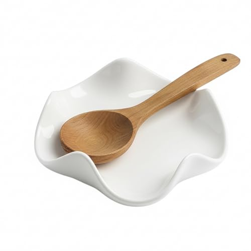 DqiUnaX Löffelablage Keramik, Praktische Kochlöffelablage Für Die Küche, Stilvolle Deko Und Must-Have Für Die Wohnung, 9 X 9 X 3 cm