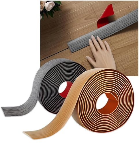 Übergangsprofil Selbstklebend für Laminat, Teppich & Fliesen – Flexible Übergangsleiste PVC mit Holzmaserung, Flache Türschwellen Leiste für Bodenübergänge(Dark Gray Pattern,7.6cm*2.0m)